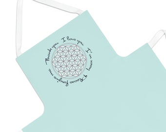 Flower of Life Ho'oponopono(Ice Blue) Adult Apron