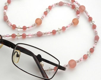 Beaded Eyeglass Chain Holder Laynard Leash - Eye Candy - Shades of Pink #1271