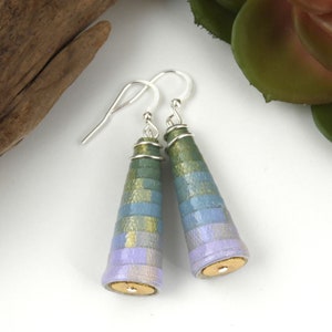 Hydrangea Inspired Paper Bead Earrings | Eco-Friendly Earrings | Upcycled Recycled | First Anniversary Gift for Her | Lightweight Earrings