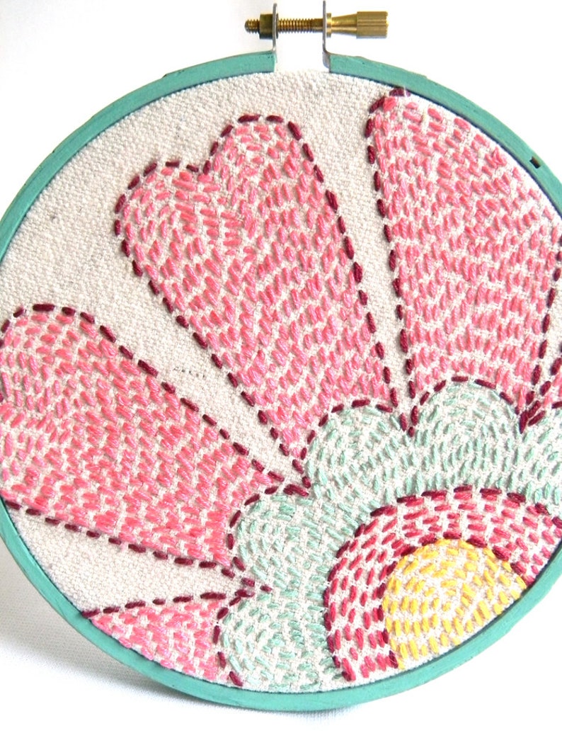 Hoop Art Flower Botanical Embroidery Hoop Art Wall Art Etsy