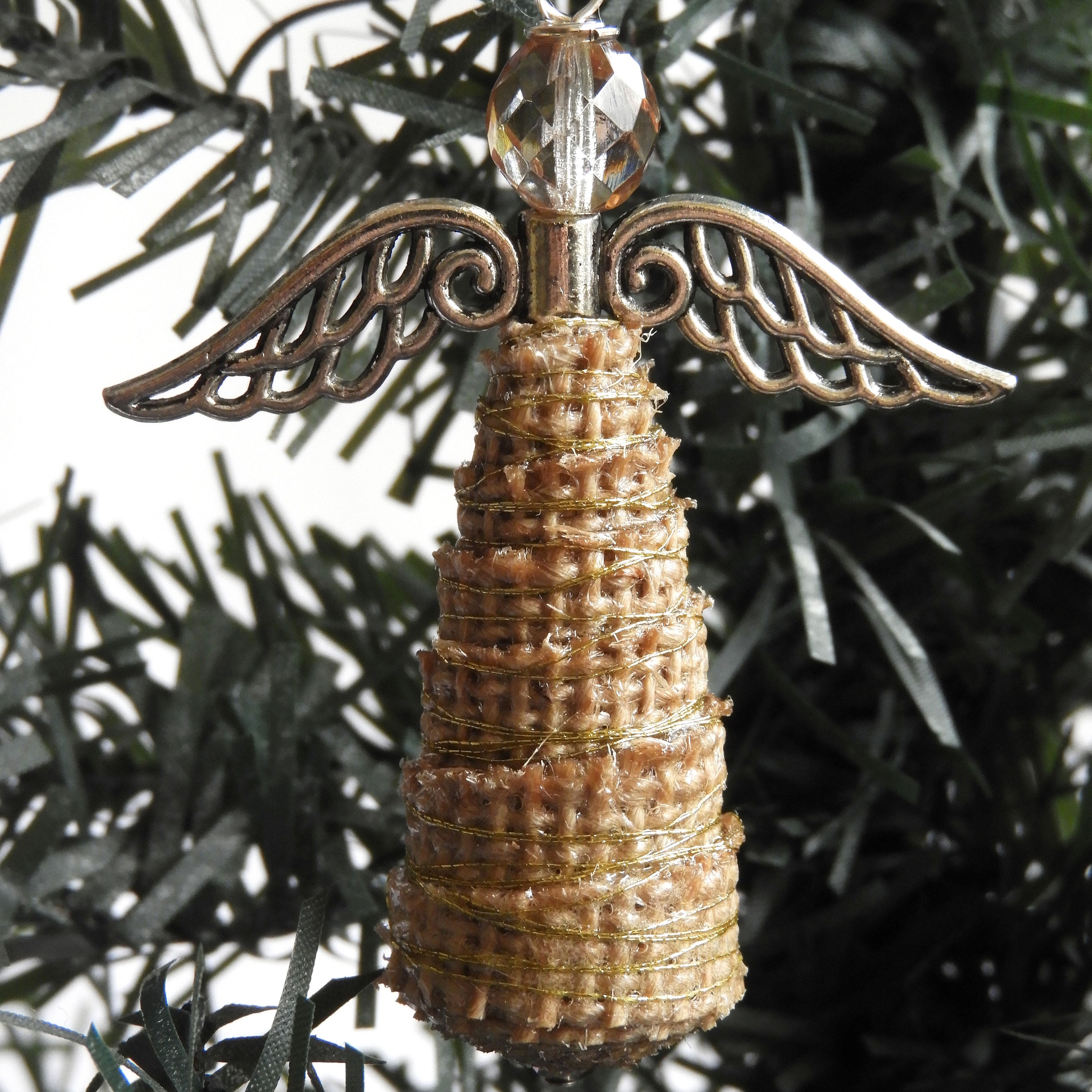 Country Angel Angel Ornament Primitive Angel Burlap Etsy
