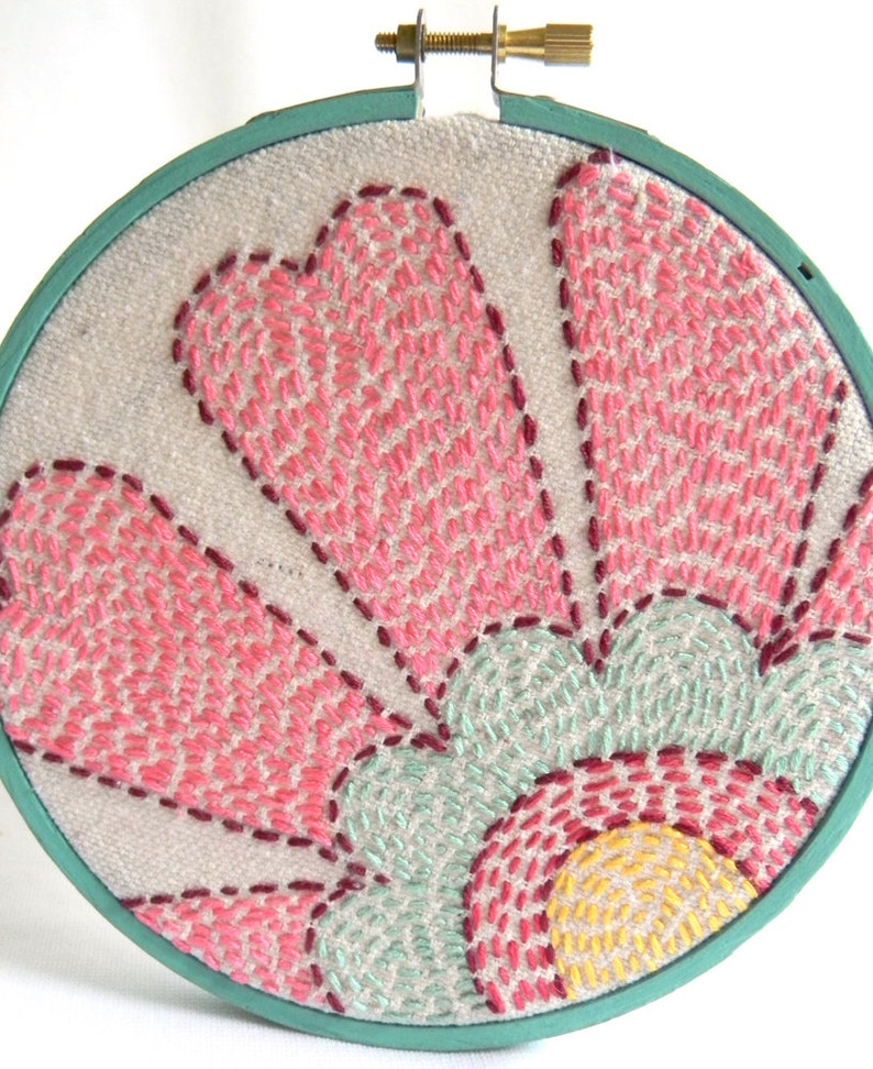 Hoop Art Flower Botanical Embroidery Hoop Art Wall Art Etsy