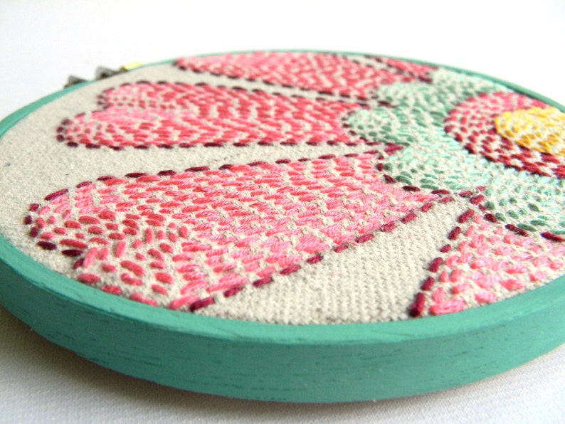 Hoop Art Flower Botanical Embroidery Hoop Art Wall Art Etsy