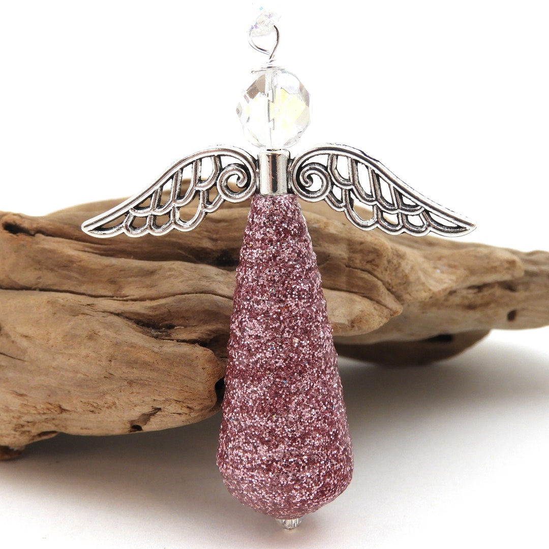 Pink Glitter Angel Ornament: Upcycled Christmas Tree Decoration - Etsy