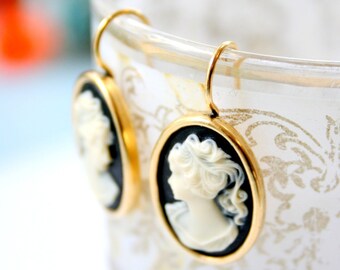 small cameo earrings