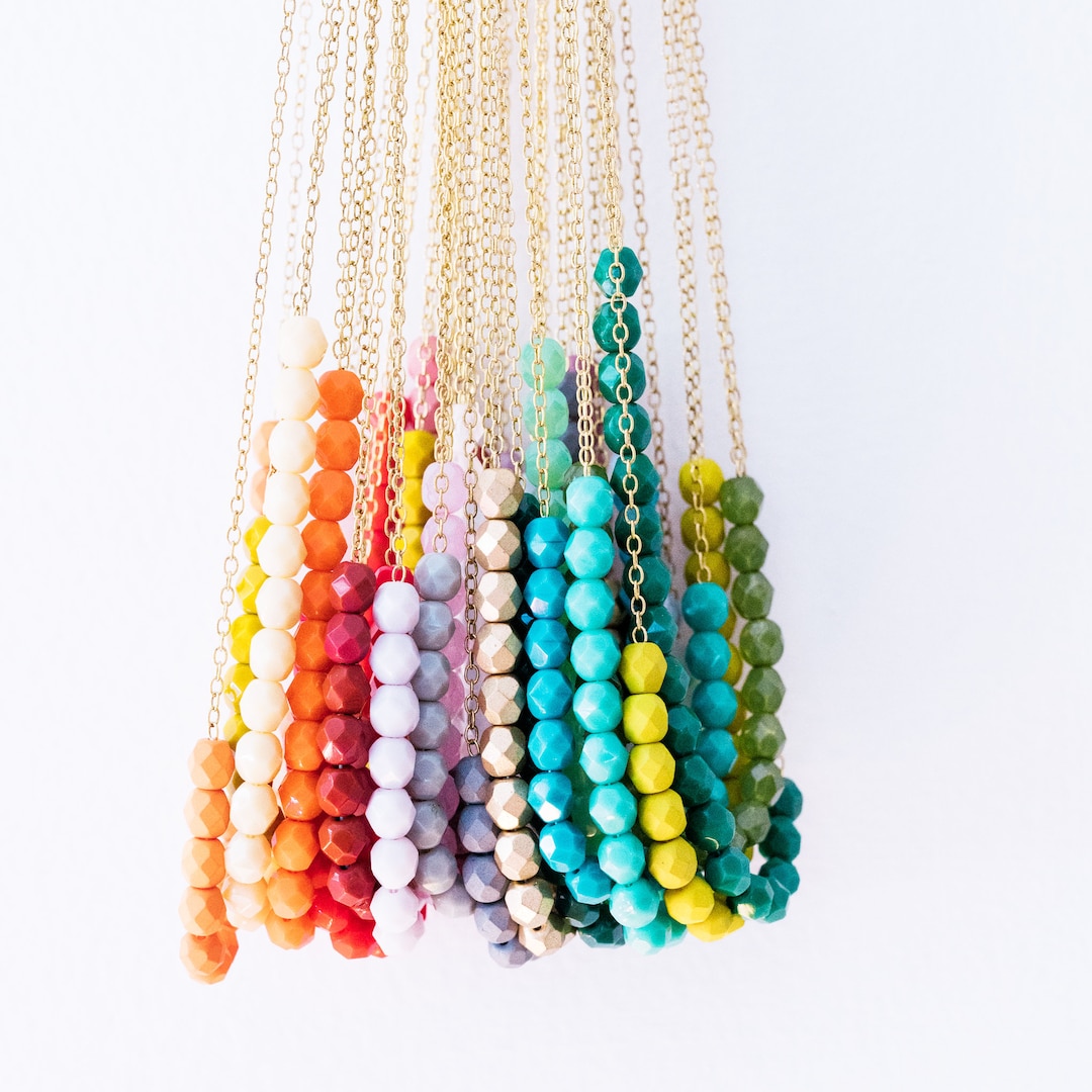 Colorful Necklace, Layering Necklace, Layered Necklace, Bead Necklace