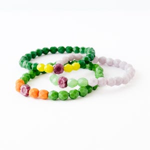 Handmade Czech Glass Flower Bracelet: Boho Cottagecore Jewelry