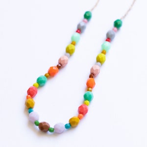 Colorful strand Necklace, Colorful Statement necklace, Bead Necklace, Colorful Necklace, Colorful bead necklace, Layering necklace image 8