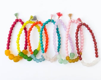 Beaded Bracelet, Recycled Glass Bracelet, Fair Trade Beaded Bracelet, Beaded Boho Bracelet, Multi Color bead Bracelet, Colorful Bracelet
