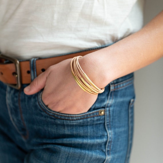 Leather Bracelet Thin Leather Bracelet Multi strand Leather