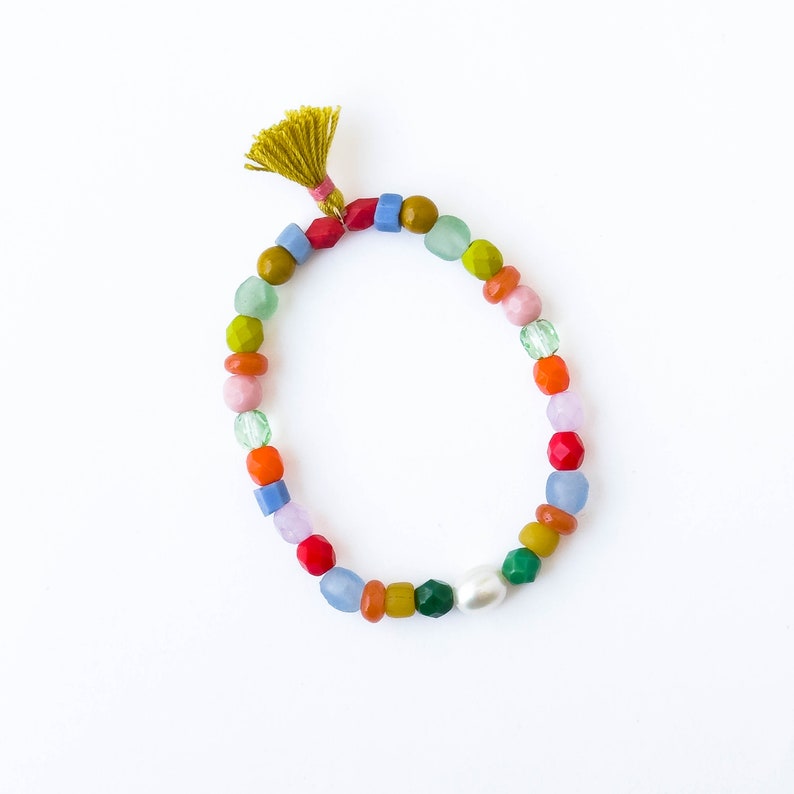 Beaded Bracelet, Recycled Glass Bracelet, Fair Trade Beaded Bracelet, Beaded Boho Bracelet, Multi Color bead Bracelet, Colorful Bracelet image 3