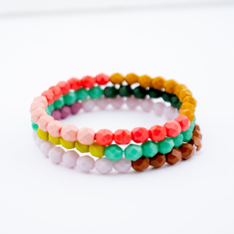 Stretch Bracelet Colorful Jewelry Stacking Bracelet Colorful Bracelets for women Gift for BFF Colorful Bracelets Gift idea for wife