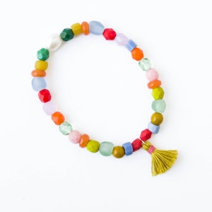 Beaded Bracelet, Recycled Glass Bracelet, Fair Trade Beaded Bracelet, Beaded Boho Bracelet, Multi Color bead Bracelet, Colorful Bracelet image 1