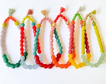 Beaded Bracelet, Recycled Glass Bracelet, Fair Trade Beaded Bracelet, Beaded Boho Bracelet, Multi Color bead Bracelet, Colorful Bracelet
