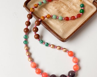 Fall Beaded Statement Necklace | Colorful Boho Jewelry