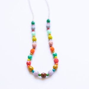 Colorful strand Necklace, Colorful Statement necklace, Bead Necklace, Colorful Necklace, Colorful bead necklace, Layering necklace image 6