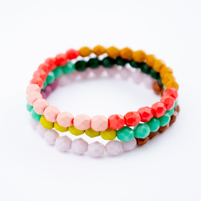 Stretch Bracelet Colorful Jewelry Stacking Bracelet Colorful Bracelets for women Gift for BFF Colorful Bracelets Gift idea for wife