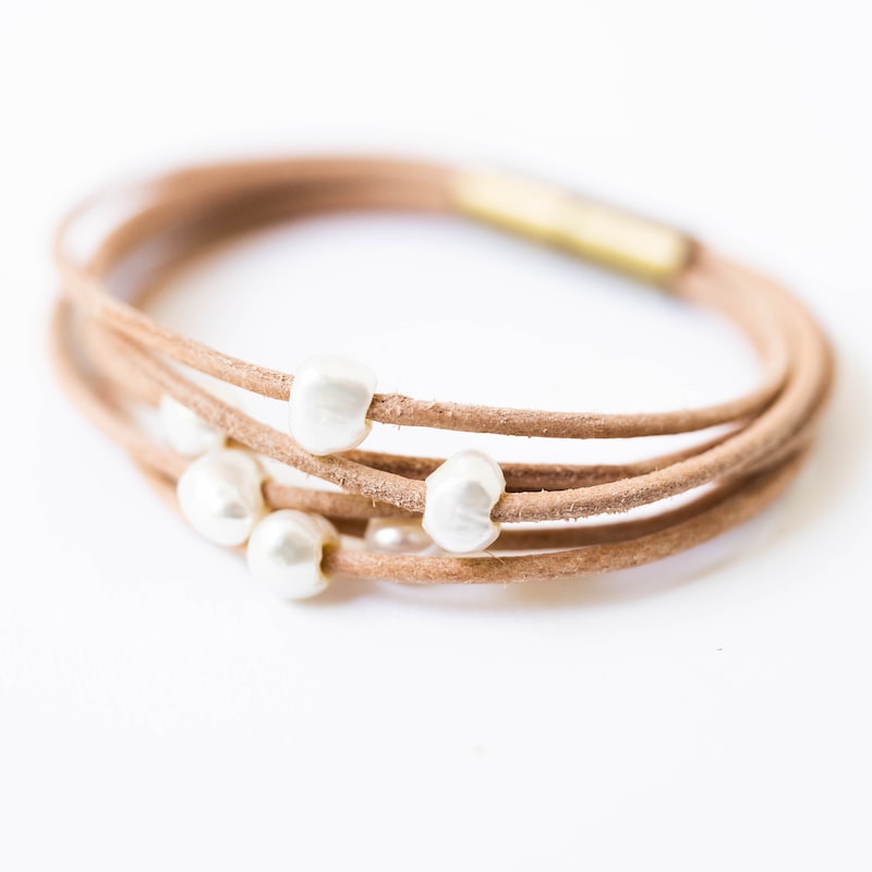 Pearl Touch Leather Watch Bracelet
