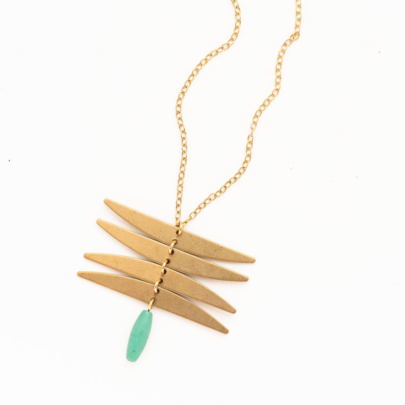 statement necklace brass jewelry insect necklace Brass necklace gift for BFF Dragonfly Necklace turquoise Necklace botanical necklace