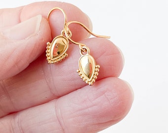 Tiny Gold Earrings, Tiny gold boho earrings, small boho earrings, small gold earrings,