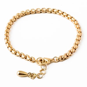 Adjustable Thick Matte Gold  Bracelet, heavy Rolo bracelet, Venetian gold bracelet, Chunky Link Chain, statement bracelet, thick  bracelet