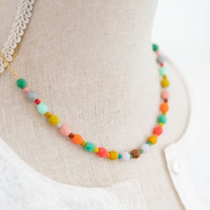 Colorful strand Necklace, Colorful Statement necklace, Bead Necklace, Colorful Necklace, Colorful bead necklace, Layering necklace image 1