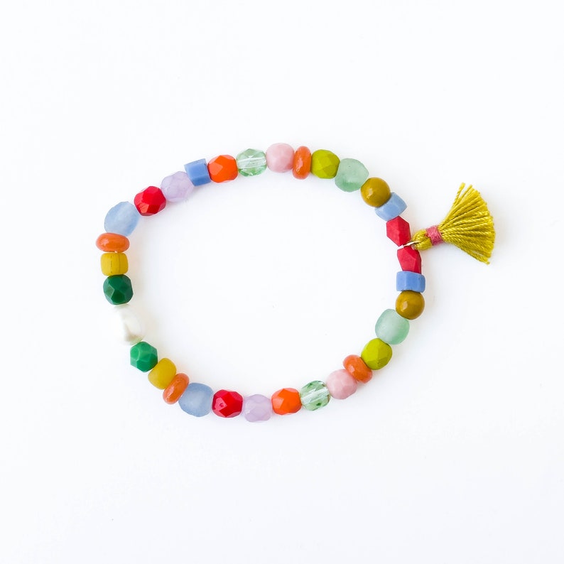 Beaded Bracelet, Recycled Glass Bracelet, Fair Trade Beaded Bracelet, Beaded Boho Bracelet, Multi Color bead Bracelet, Colorful Bracelet image 2