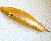 Golden Feather French Barrette