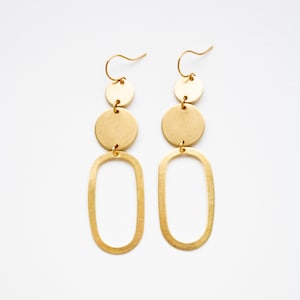 Geometric Statement Earrings, Big Brass Earrings, Long Minimalist Earrings, Oval Brass Earrings, Bohemian Earrings, Brass earrings