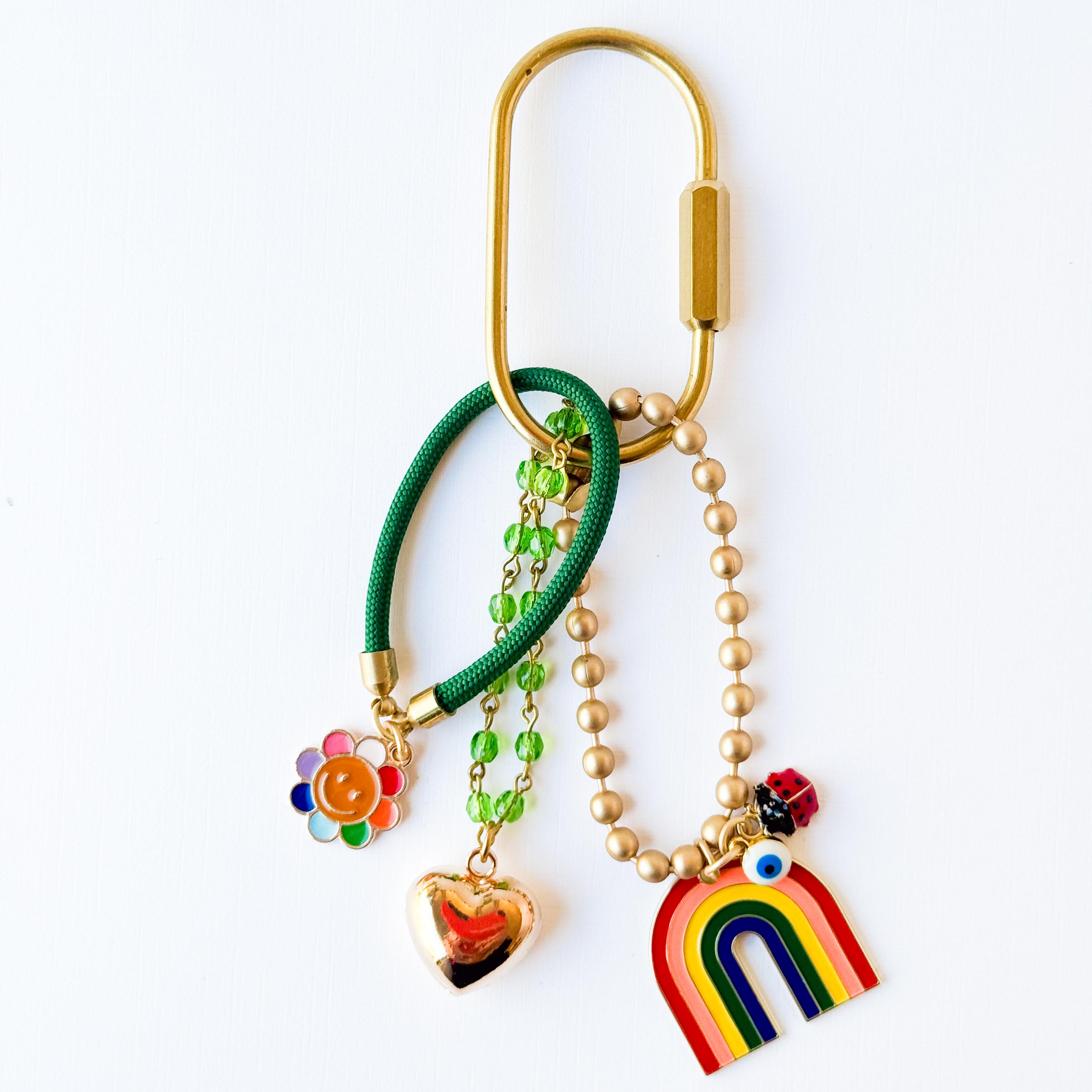 関税・送料込み★COACH★Rainbow Heart Charm Keychain Coach 3D Rainbow Heart Key fob KeyChain Bag Charm Chalk | eBay