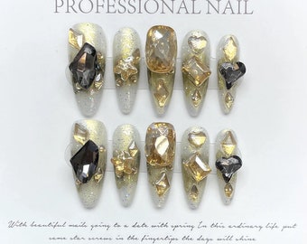 Japanese handmade press on nails - Nina