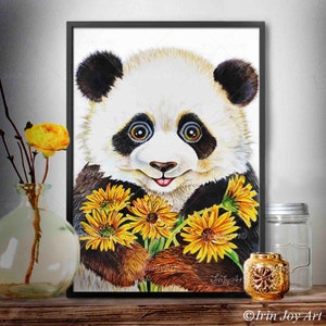Personalized Panda Watercolor Painting Art Print Panda Bear Wall Art Print Panda Gift Poster Panda Animal Portrait Print Panda Nursery Decor