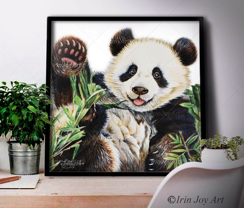Panda Nursery Art Print, Cute Baby Animal Watercolor Painting - Etsy