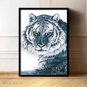 Schwarz weiße tiger malerei Leinwanddruck Tiger schwarz weiß Tier Druck weiß und schwarz Tiger Kunstwerk, Haus Wohnzimmer Wand Kunst Dekor