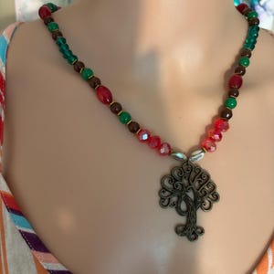 Beaded Necklace, Tree Of Life Pendant Necklace