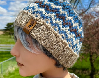 Hand knit Fair Isle Hat
