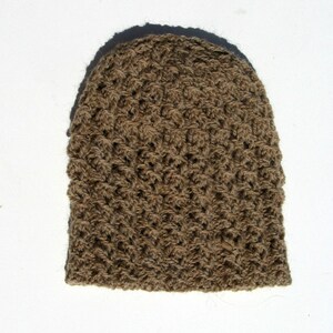 Brown Hand Knit Faux Cabled Alpaca Hat, Beanie for Men, Teens, or Women image 8