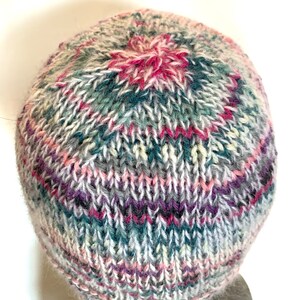 Small to Medium Handknit Wool / Mohair / Angora Beanie image 6