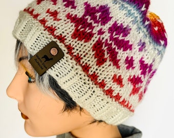 Hand knit Fair Isle Hat