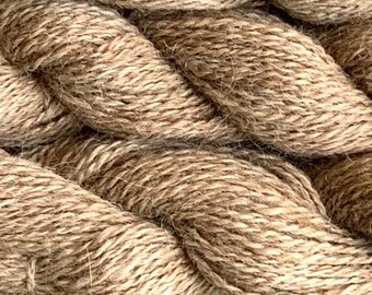 Natural Tan Alpaca Yarn, Michigan Grown Fingering Yarn - 150 yards