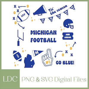 UofM Football Spirit Svg, Universidad de Michigan Svg, U of M Svg, Big Ten Svg, Fútbol americano, Descarga instantánea, Archivos para Cricut,