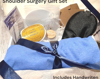 Shoulder Surgery Recovery Gift Box: Adaptive Shirt, Sleep Mask & Keychain