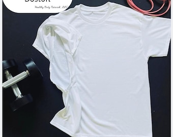 Shoulder Surgery Shirt: Classic White Button-Down Tee • shoulder surgery clothes for easy dressing for shoulder surgery day shirt
