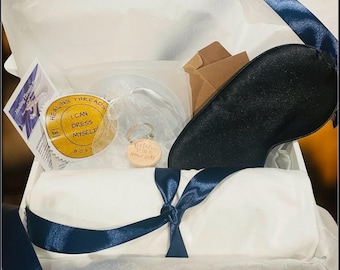 Shoulder Surgery Recovery Gift Box: Adaptive Shirt, Sleep Mask & Keychain
