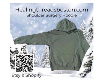 Shoulder Surgery Hoodie: Snap Closure Recovery Sweatshirt Easy dressing clothes for after shoulder surgery recovery adaptive sweatshirt