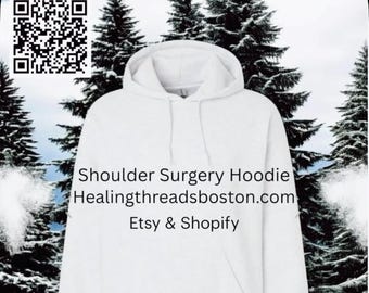 Shoulder Surgery Hoodie: Snap Closure, Easy Dressing • What to wear after shoulder surgery warm and cozy sweatshirt clothes surgery