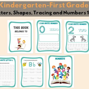 Kindergarten and First Grade - Summer Review - Worksheets - Printable - Homeschool - Teacher Resources - Instant Download
