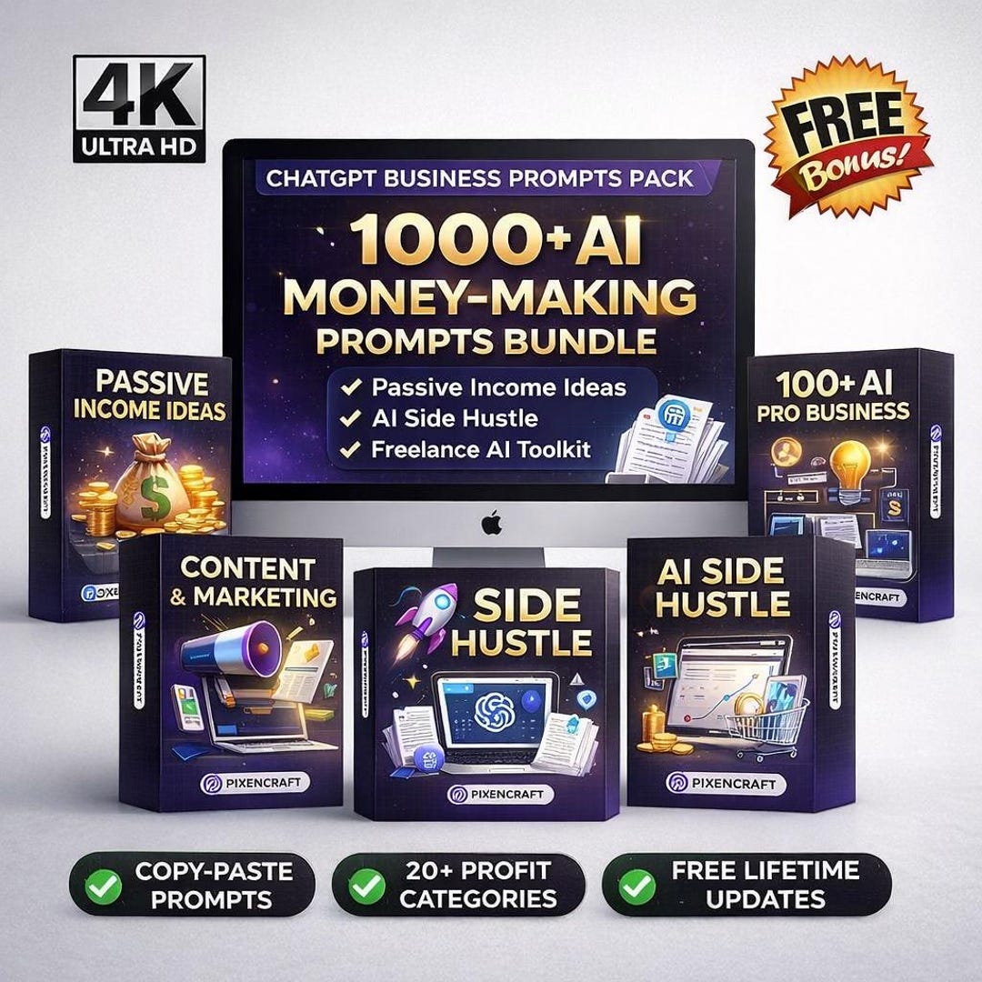 1000+ AI Money Making Prompts Bundle | Chatgpt Business Prompts Pack ...