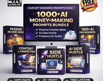1000+ AI Money Making Prompts Bundle | ChatGPT Business Prompts Pack (Digital Download)