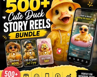 Bundel met meer dan 500 schattige eendenverhalen | Grappige eendenvideo's, schattige dierenfilmpjes, virale verhaalsjablonen, content voor sociale media